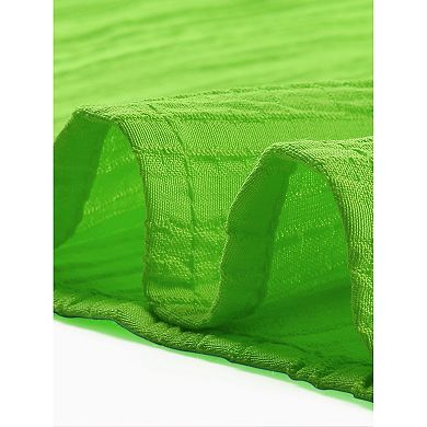 Women's Plus Size Elegant Texture V-Neck Sleeveless Pleated Back Midi Dress