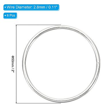 2" Dream Catcher Rings, 6 Pcs Metal Macrame Wreath Floral Round Ring Hoop