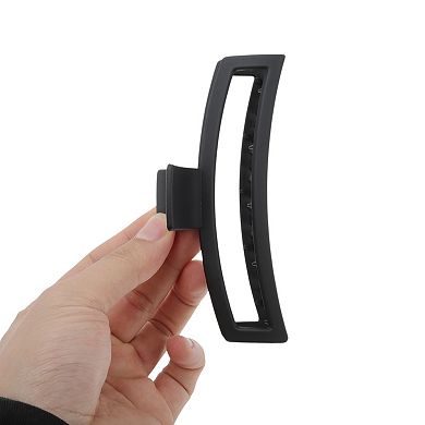 Frosted Rectangle Hair Clips for Home Black 1 Pc
