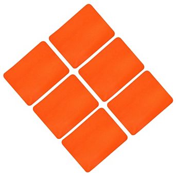 6 pc Ironing Patches Fabric Repair Patches Ironing Mending Fabric Tangerine 4.9"x3.7"