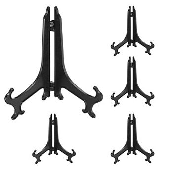 5 pc 8 Inch Black Acrylic Easel Display Stands, Baseball Card Stand Easels Stand