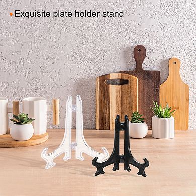 5 Pcs 8 Inch Black Acrylic Easel Display Stands, Baseball Card Stand Easels Stand