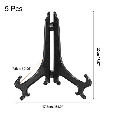 5 Pcs 8 Inch Black Acrylic Easel Display Stands, Baseball Card Stand Easels Stand