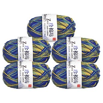Cotton Blend Yarn, 5 Pack of 50g/1.76oz Soft Crochet Craft Yarns for Knitting and Crocheting