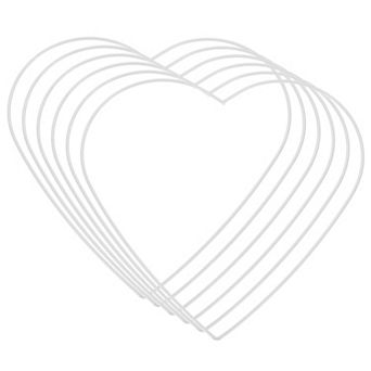 9.8" Heart Dream Catcher Rings, 6 pc Metal Macrame Wreath Floral Ring Hoop