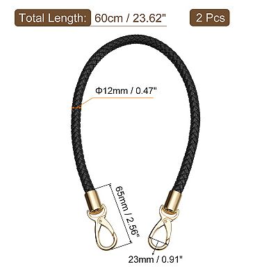 Leather Purse Strap, 2Pcs 60cm/23.6" PU Braided Purse Replacement Handle