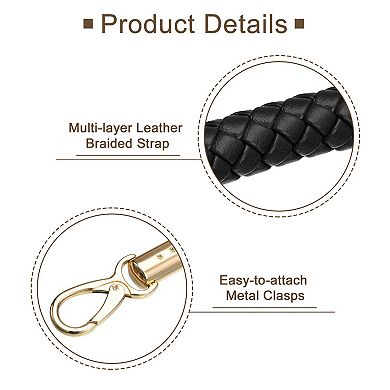 Leather Purse Strap, 2Pcs 60cm/23.6" PU Braided Purse Replacement Handle