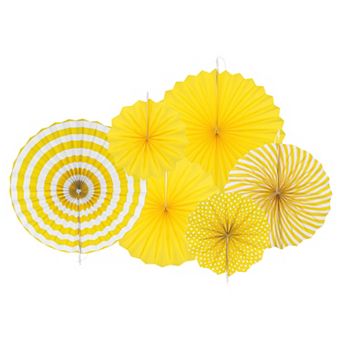 Hanging Paper Fans Set Round Pattern Paper Garlands Decoration for Party Birthday Graduation