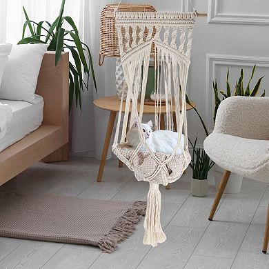 Pet Hammock, Handwoven Cat Swing, Hanging Cat Bed, Hang on Wall Bed 1 Pc