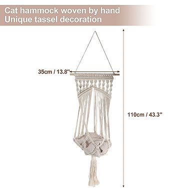 Pet Hammock, Handwoven Cat Swing, Hanging Cat Bed, Hang on Wall Bed 1 Pc