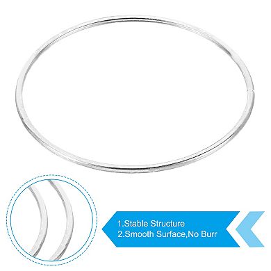 3.1" Dream Catcher Rings, 6 Pcs Metal Macrame Wreath Floral Round Ring Hoop