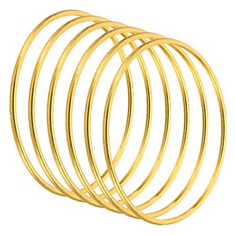 3.1" Dream Catcher Rings, 6 pc Metal Macrame Wreath Floral Round Ring Hoop