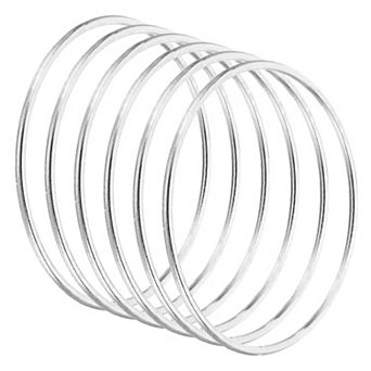 3.1" Dream Catcher Rings, 6 pc Metal Macrame Wreath Floral Round Ring Hoop