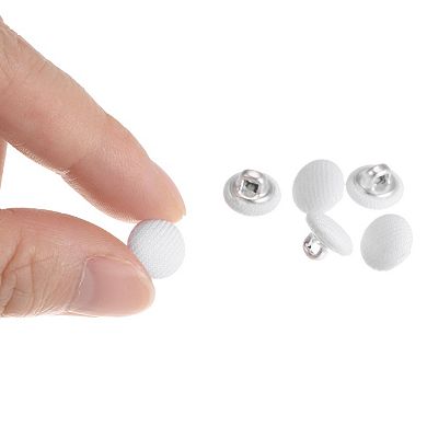 20pcs 16L Fabric Cloth Covered Button 10mm Metal Shank Round Sewing Buttons