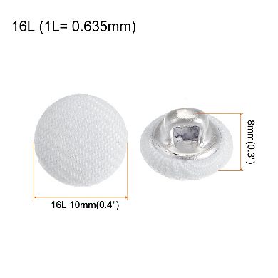 20pcs 16L Fabric Cloth Covered Button 10mm Metal Shank Round Sewing Buttons