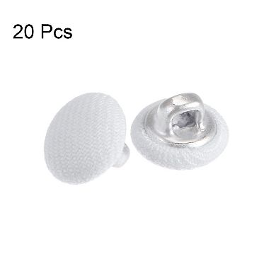 20pcs 16L Fabric Cloth Covered Button 10mm Metal Shank Round Sewing Buttons