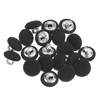 20 pc 16L Fabric Cloth Covered Button 10mm Metal Shank Round Sewing Buttons