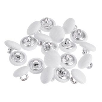 20 pc 16L Fabric Cloth Covered Button 10mm Metal Shank Round Sewing Buttons