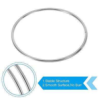3.2" Dream Catcher Rings, 10 Pcs Metal Macrame Wreath Floral Round Ring Hoop Silver Tone