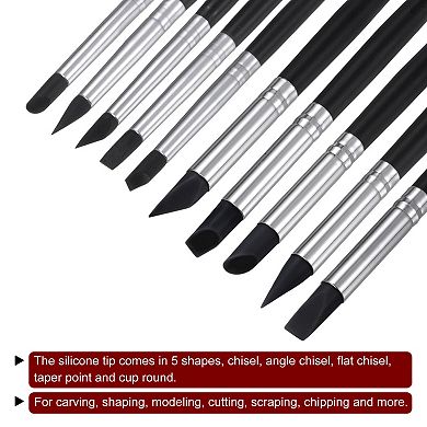 10 Pcs Silicone Clay Sculpting Tool Clay Sculpting Shaper Flexible Rubber Tip Pottery Clay Pen