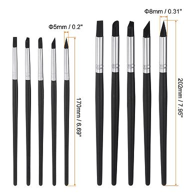 10 Pcs Silicone Clay Sculpting Tool Clay Sculpting Shaper Flexible Rubber Tip Pottery Clay Pen