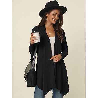 2 Packs Women's Spring Fall Draped Open Front Casual Long Sleeve Lightweight Cardigan