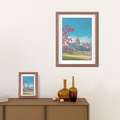Picture Frame for Photos and Posters, and Wall Hanging Picture Frames Walnut Color 6x8