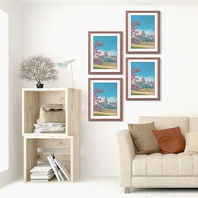 Picture Frame for Photos and Posters, and Wall Hanging Picture Frames Walnut Color 6x8
