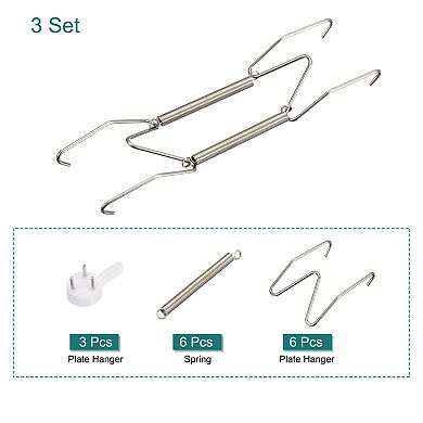 Plate Hanger, 6 Inch Stainless Steel Invisible Wall Plate Hangers with Wall Hooks