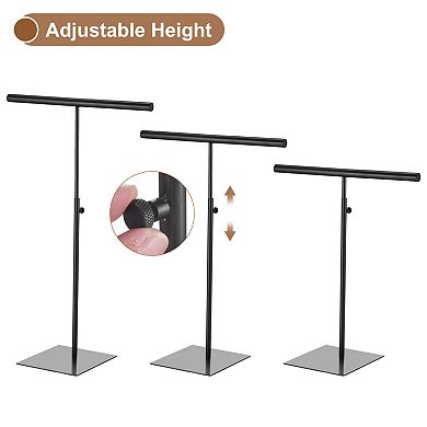 Display Stand 2 Pack Adjustable Height Jewelry Rack T Bar Tabletop Purse Holder