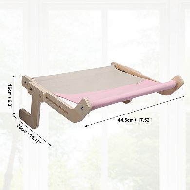 Cat Window Perch, Cat Perch with Sturdy Wood and Stainless Steel Frame, Cat Window Hammock