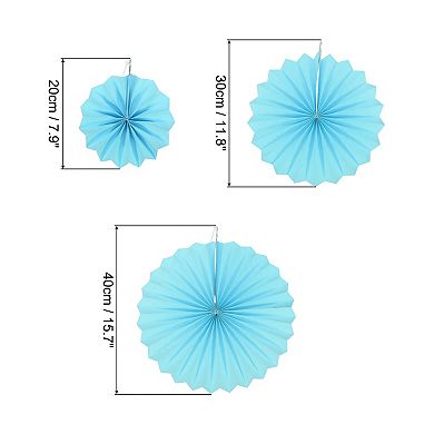 Hanging Paper Fans Set Round Pattern Paper Garlands Decoration for Party Birthday Graduation 6pcs