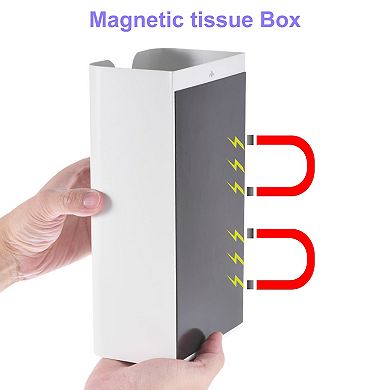 Tissue Holder With Magnetic Bottom, Tissue Box Wall Mounted Tissue Dispenser Holder