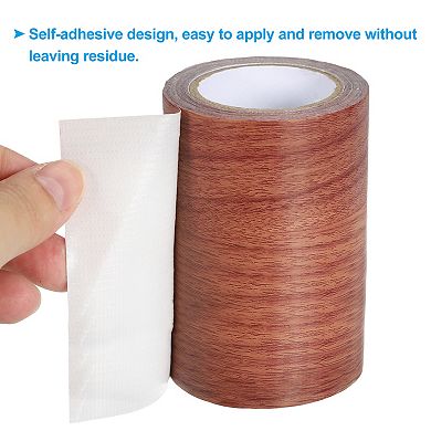 Wood Grain Repair Tape 6"x15', Self Adhesive Realistic Textured Repair Tape Patch