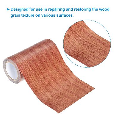 Wood Grain Repair Tape 6"x15', Self Adhesive Realistic Textured Repair Tape Patch