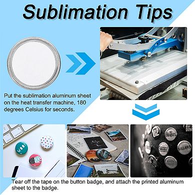 Sublimation Blank Button, 30 Pcs 0.98 Inch Aluminum DIY Sublimation Pins Round for DIY