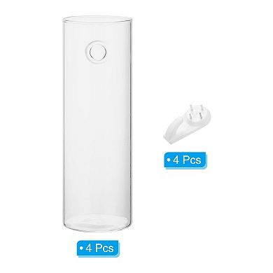 Wall Vases, 4 Pcs Planters Hanging Glass Cylinder Terrariums Propagation Station for Home Decor