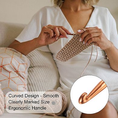 Aluminum Crochet Hook Knitting Needles for DIY Craft Yarn 10Pcs