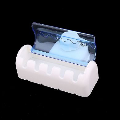 Plastic Household Bathroom Wall Mounted Suction Cup Five Racks Toothbrush Holder