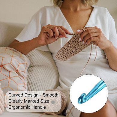 Aluminum Crochet Hook Knitting Needles for DIY Craft Yarn 10Pcs