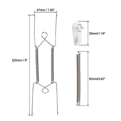 3 Pieces Plate Hanger, Stainless Steel Invisible Wall Plate Hangers with 3Pcs Wall Hooks