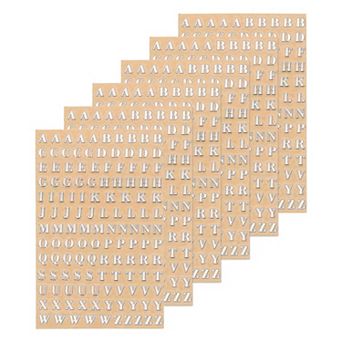 6 Sheets Letter Resin Stickers 3D Small A to Z Rose Gold Mini Alphabet Sticker