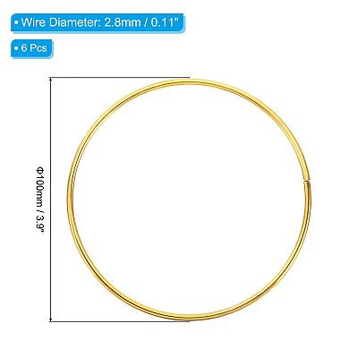3.9" Dream Catcher Rings, 6 Pcs Metal Macrame Wreath Floral Round Ring Hoop
