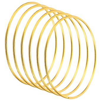 3.9" Dream Catcher Rings, 6 pc Metal Macrame Wreath Floral Round Ring Hoop