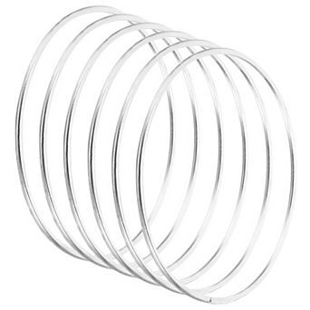 3.9" Dream Catcher Rings, 6 pc Metal Macrame Wreath Floral Round Ring Hoop