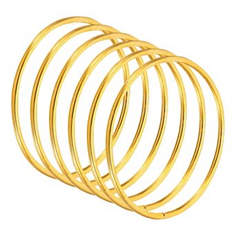 2.6" Dream Catcher Rings, 6 pc Metal Macrame Wreath Floral Round Ring Hoop