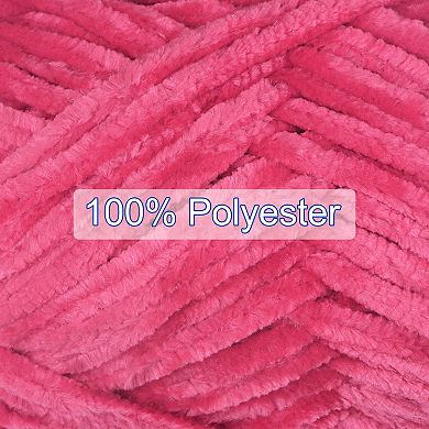 2Skeins Velvet Yarn Chenille Yarn 2x100g/7.1oz 174 Yards Total Length Super Bulky Soft Blanket Yarn