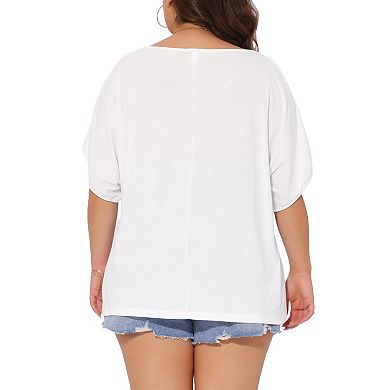 Plus Size Tops for Women Cold Shoulder Short Sleeve Shirts Tops Summer Blouse