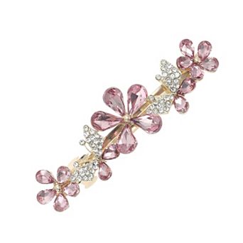 Butterfly Flower French Barrette Hair Clips for Home Purple 1 pc