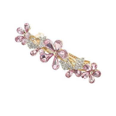 Butterfly Flower French Barrette Hair Clips for Home Purple 1 Pc